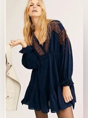 Free People Moonshiner Embellished Embroidered Mini Dress | Size S